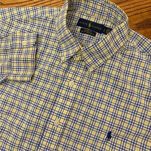Ralph Lauren Classic Fit Plaid 100% Cotton Stretch‎ Long Sleeve Button Shirt
